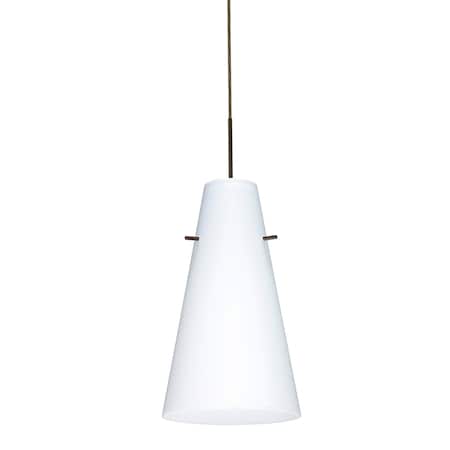Besa Lighting Cierro Cord Pendant, Opal Matte, Bronze Finish, 1x100W Incandescent 1JT-412407-BR